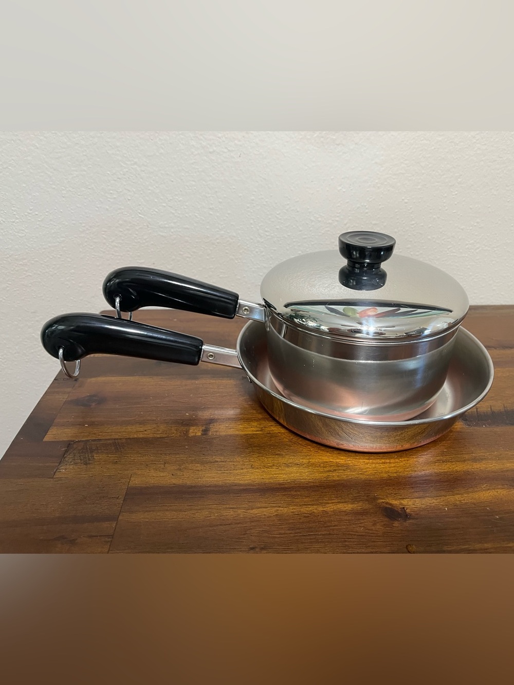 Revere Ware Copper Bottom Saucepan Set